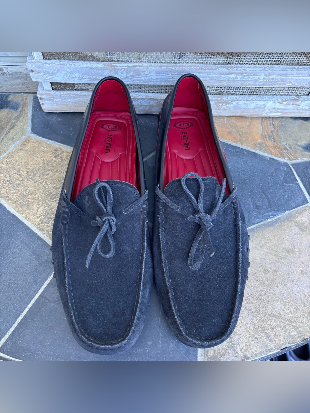 Tod's X Ferrari Gommino Suede Leather Driving Shoes